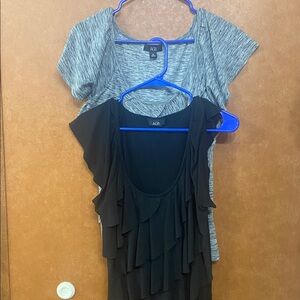 AGB Heather Gray and Black Layered Tops